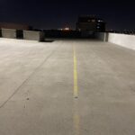 Power-washed parking garage